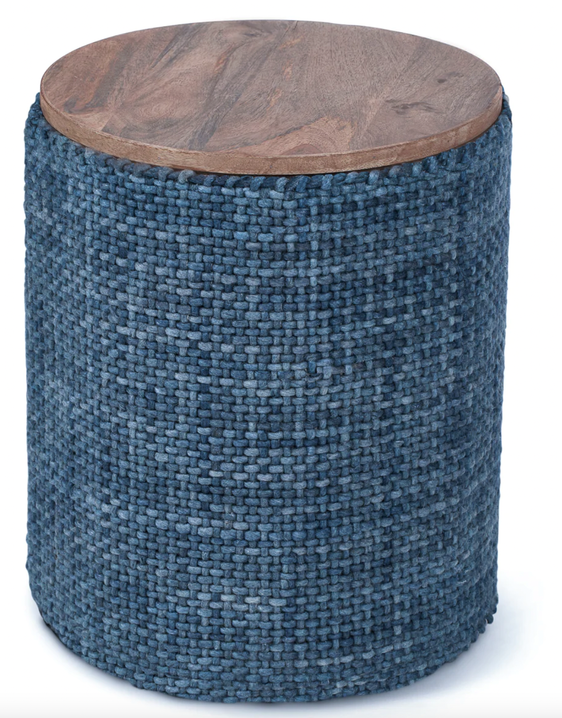 Handwoven Indigo Storage Side Table