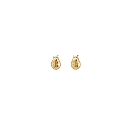 Ladybug Stud Earrings 18K Gold Vermeil | Sterling Silver Nickel Free Hypoallergenic Ships from CA: 18K Gold Vermeil