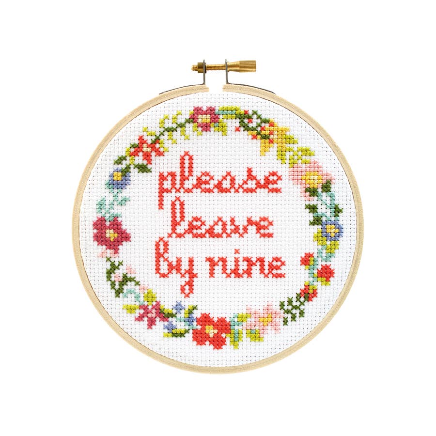 Please Leave By Nine Cross Stitch Kit