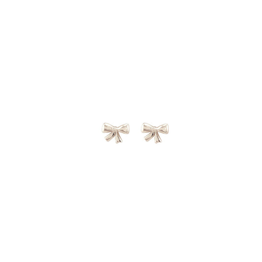 Bow Stud Earrings 18K Gold Vermeil | Sterling Silver Nickel Free Hypoallergenic Ships from CA: Sterling Silver