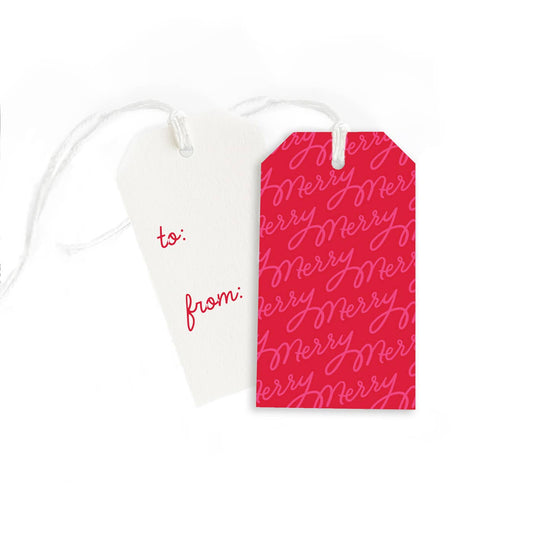 Merry Script Gift Tag