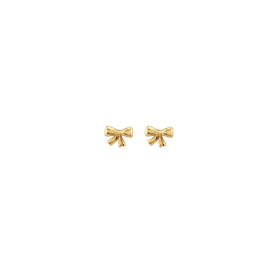 Bow Stud Earrings 18K Gold Vermeil | Sterling Silver Nickel Free Hypoallergenic Ships from CA: 18K Gold Vermeil