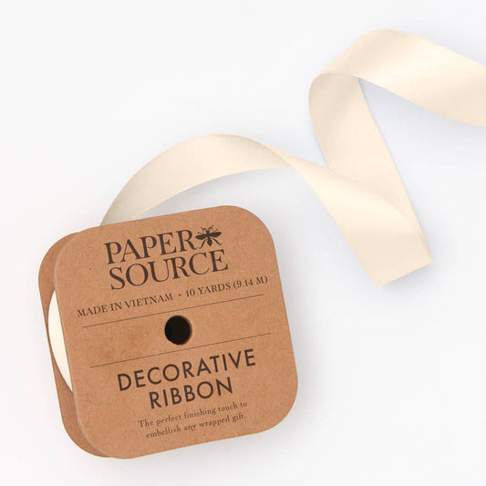 Satin Ribbon 1" Width: Cream