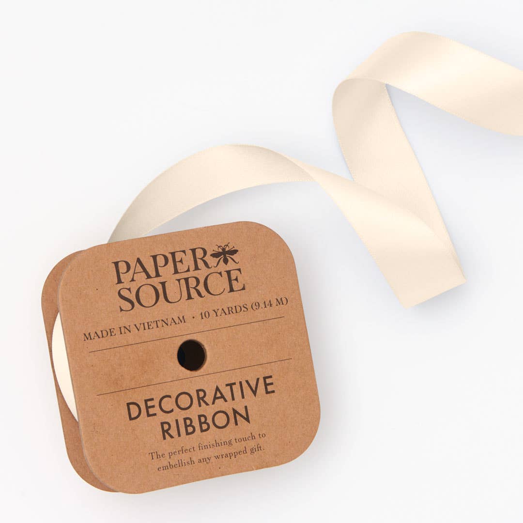 Satin Ribbon 1" Width: Antique Gold
