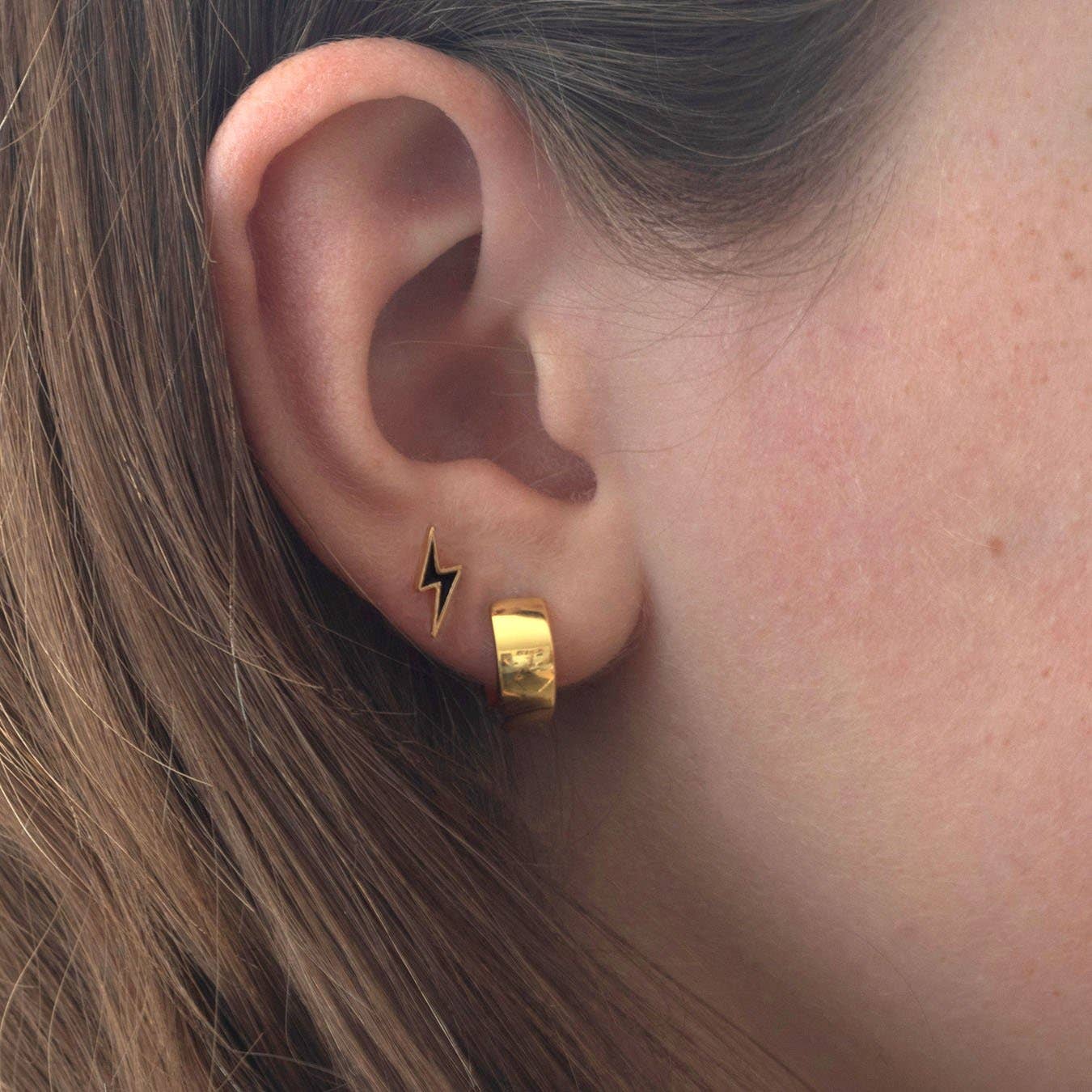 Wide Hinged Huggie Hoop Earrings 18K Gold Vermeil | Sterling Silver 12mm Hoops Hinge Closure Nickel Free Hypoallergenic Ships from CA: Sterling Silver