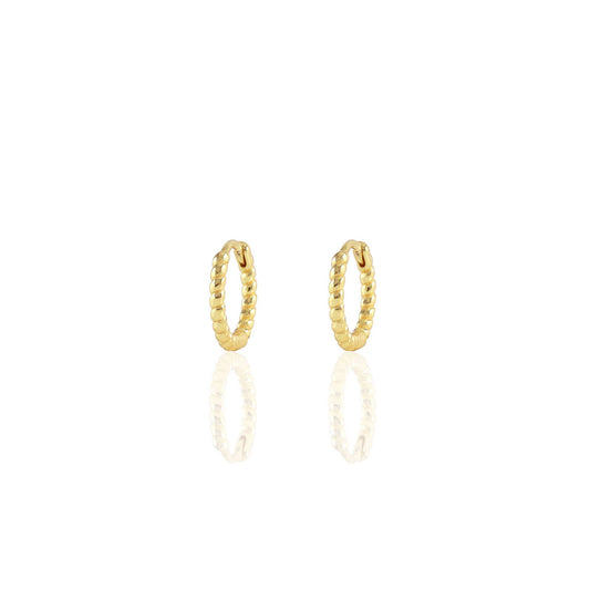 Twisted Hinged Huggie Hoop Earrings 18K Gold Vermeil | Sterling Silver 12mm Hoops Hinge Closure Nickel Free Hypoallergenic Ships from CA: 18K Gold Vermeil