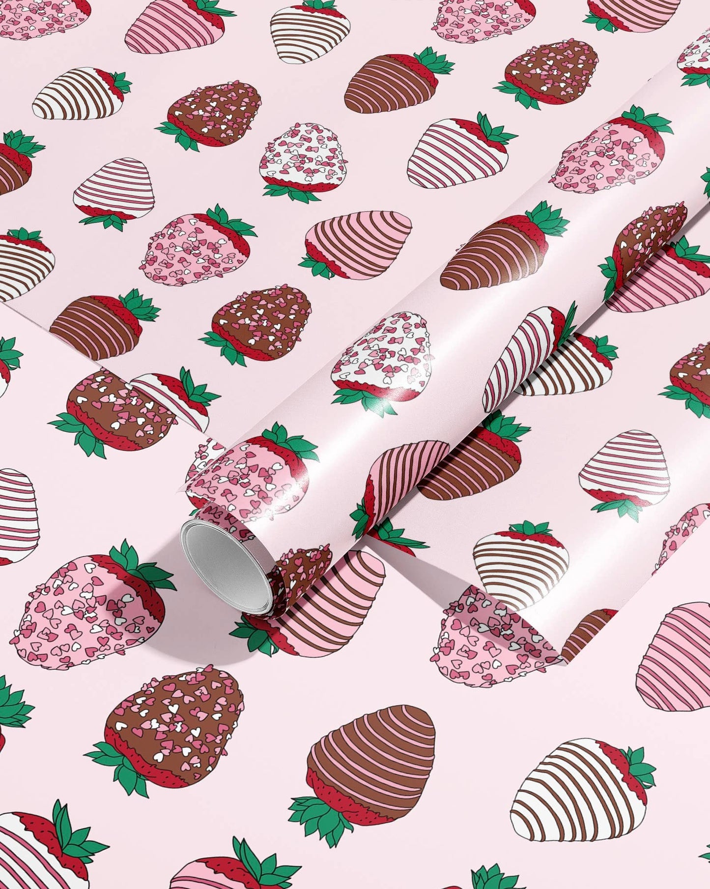 Chocolate-Covered Strawberries Gift Wrap Wrapping Paper