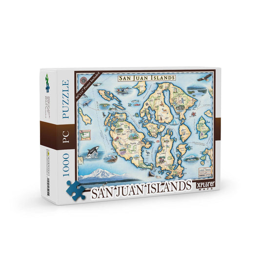 San Juan Islands Map Jigsaw Puzzle - 1000-Pieces