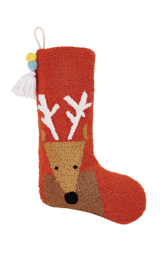 Reindeer Stocking With Pom Pom Tassel by Ampersand