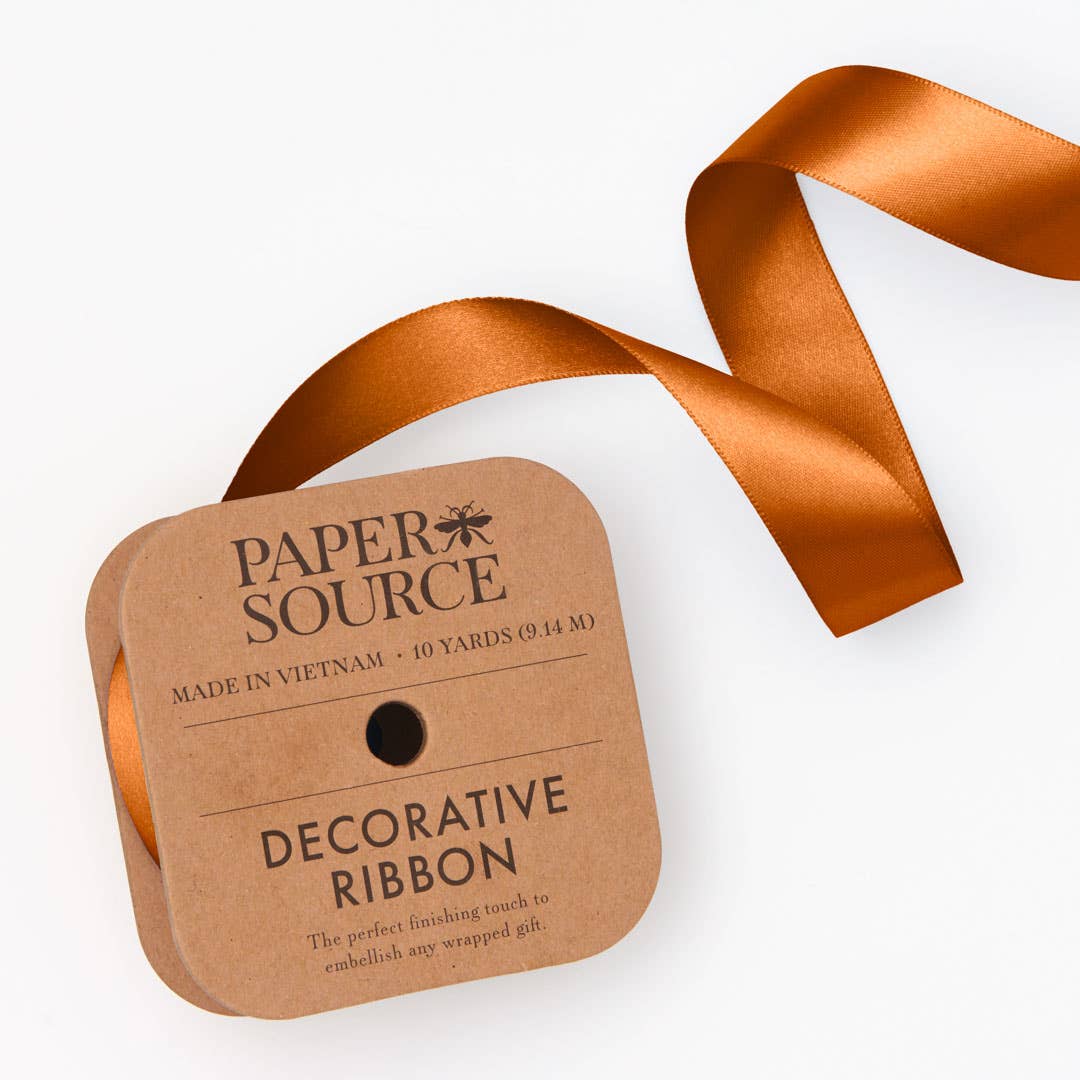 Satin Ribbon 1" Width: Antique Gold