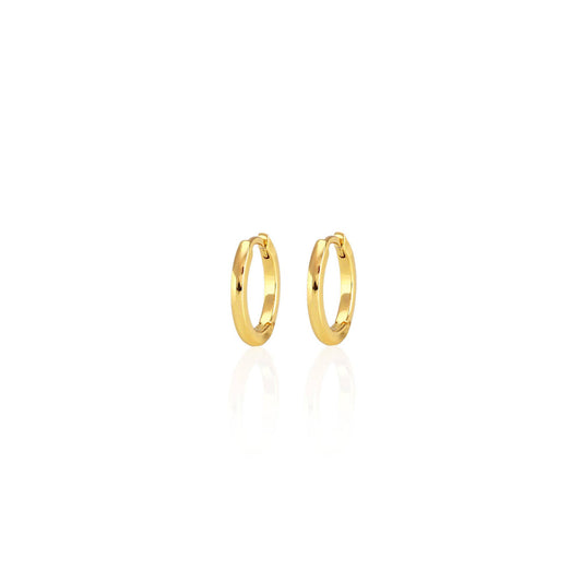 Classic 12mm Hinged Huggie Hoop Earrings 18K Gold Vermeil | Sterling Silver Hinge Closure Nickel Free Hypoallergenic Ships from CA: 18K Gold Vermeil