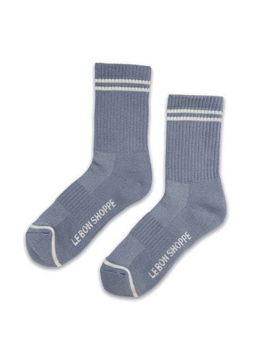 Boyfriend Socks - Blue Grey