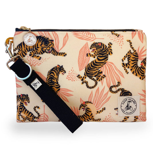 Miss Zip Wristlet: Tiger (Blush)