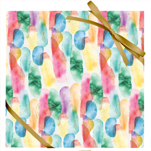 Rainbow Abstract Watercolor Stone Paper