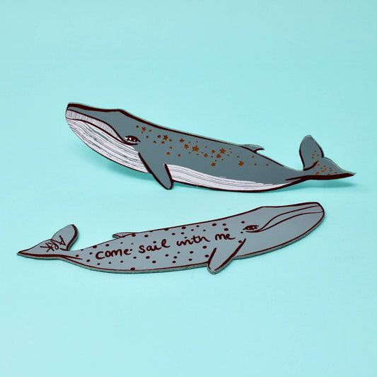 Whale 'Sail with Me' Bookmark: Heritage Blue