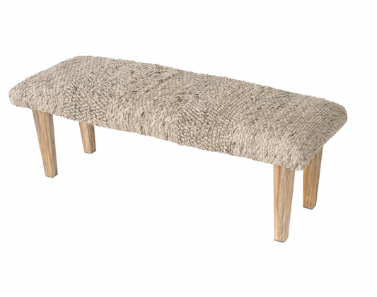 Textured Taupe Bench