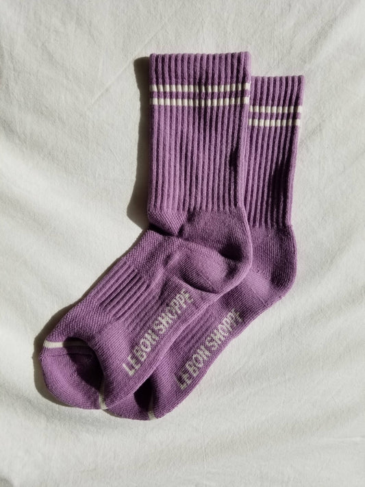 Boyfriend Socks - Grape